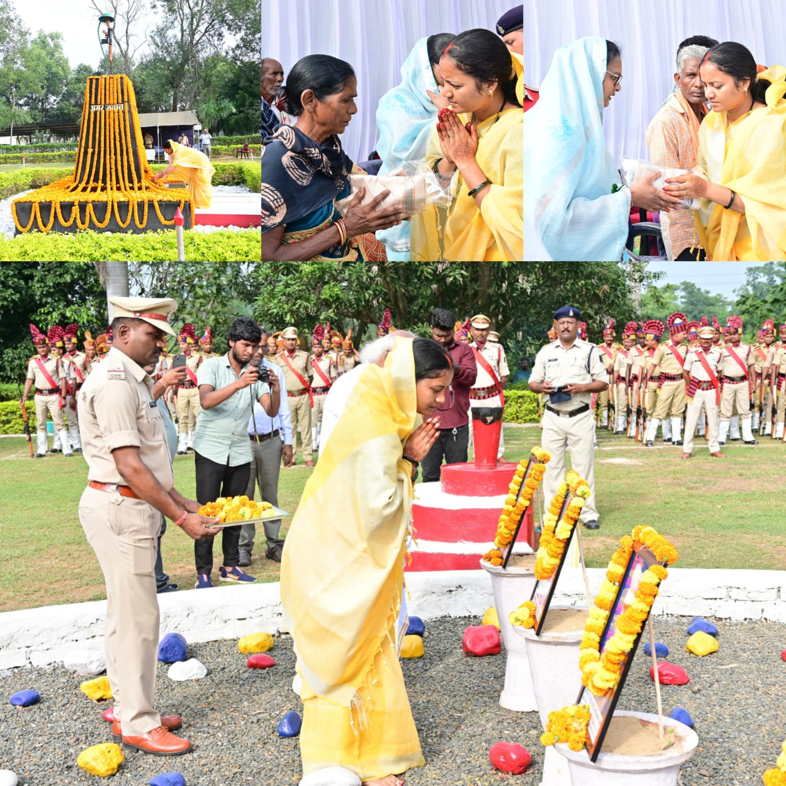 मंत्री लक्ष्मी राजवाड़े ने सिलफिली स्थित दसवीं बटालियन पहुंचकर शहीदों को श्रद्धांजलि दी
