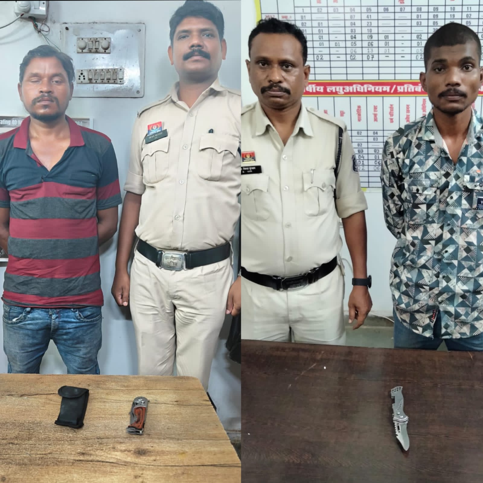 माना कैंप में दो बदमाश बटनदार चाकू के साथ गिरफ्तार