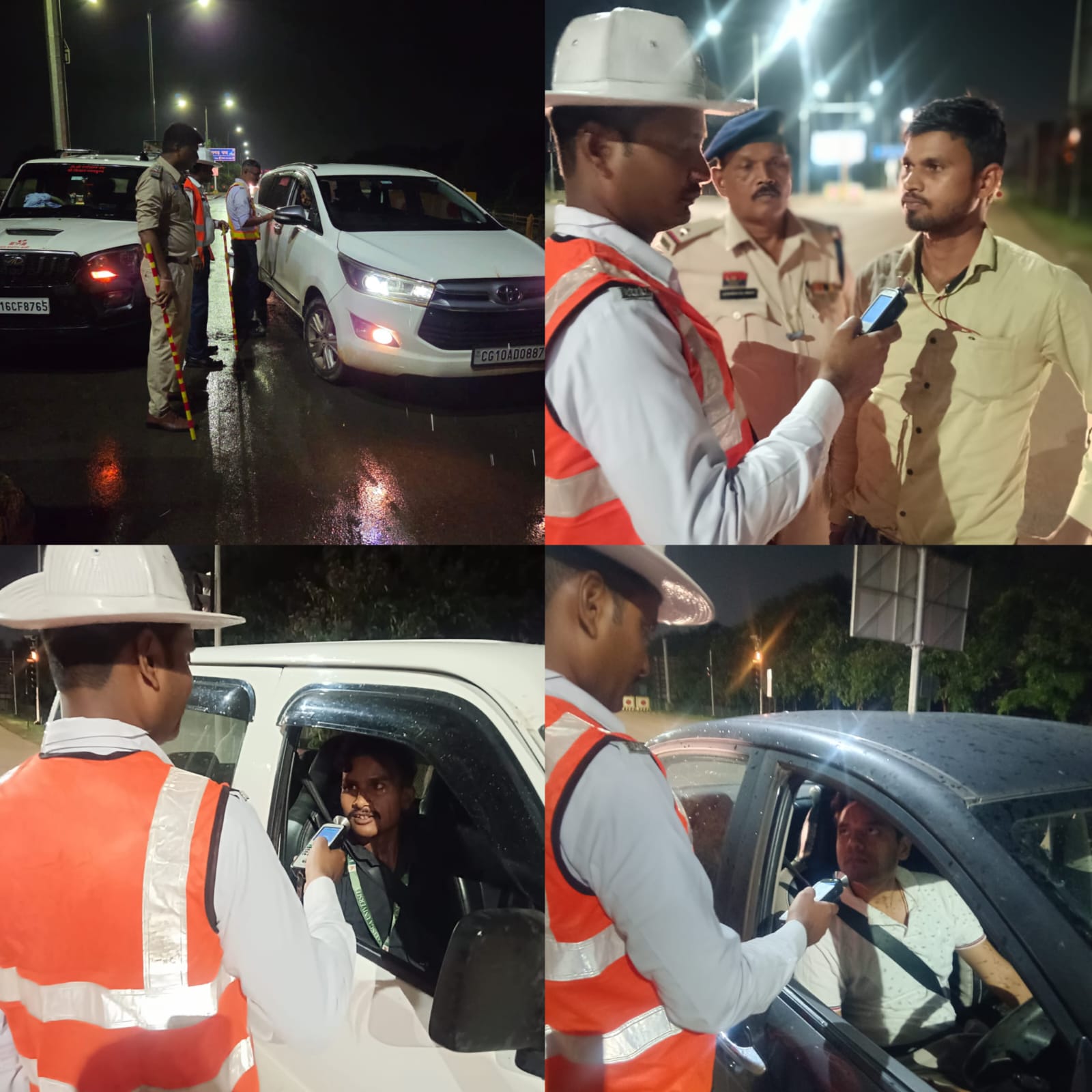 नवा रायपुर में देर रात चला चेकिंग अभियान, 70 वाहन चालकों पर कार्रवाई