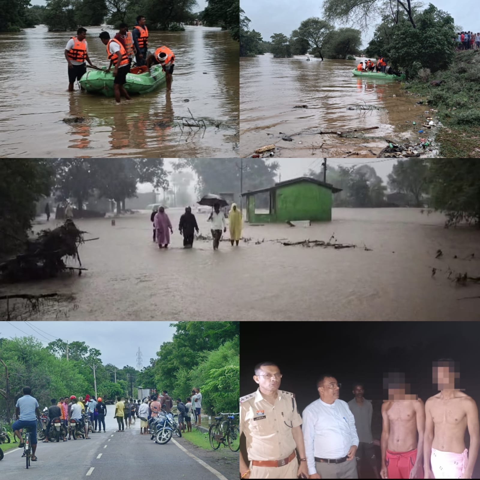 राजनांदगांव में बाढ़: पुलिस ने 9 लोगों को किया रेस्क्य