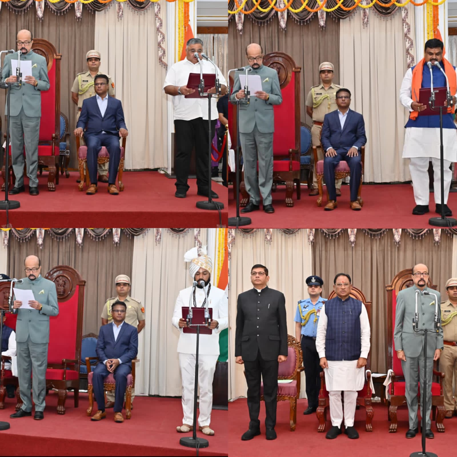 राज्यपाल ने तीन मंत्रियों को दिलाई शपथ